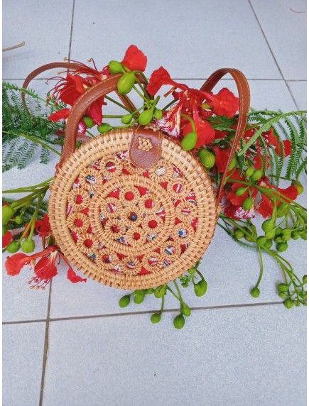 Túi mây đan hình tròn