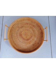 khay mây đan có tay cầm D30