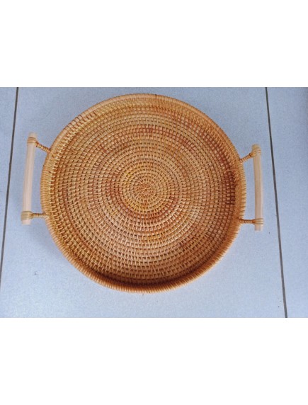 khay mây đan có tay cầm D30