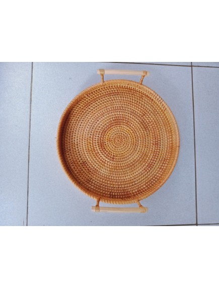 khay mây đan có tay cầm D30