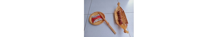 Thuyền, đĩa mây tre đan