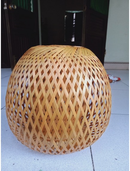 Đèn cầu mây tre đan 2 lớp