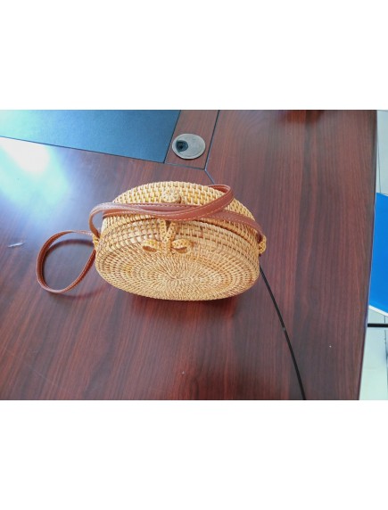 Túi mây đan hình tròn