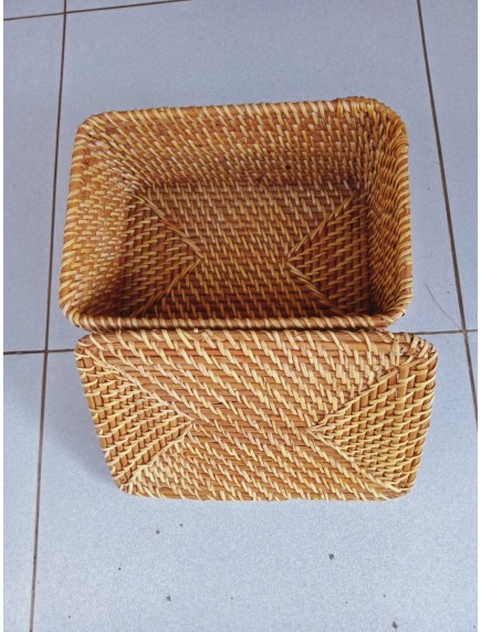 Hộp mây đan hình hộp chữ nhật D26R28