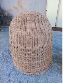 Đèn mây tre đan màu nâu -hình chuông - cổ chai