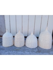 Đèn mây tre đan cổ chai mây trắng f30h40