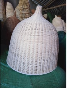 Đèn mây tre đan cổ chai mây trắng fi37h50