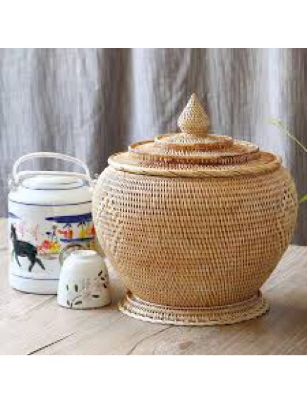 Bình trà mây - giỏ mây đan ủ trà