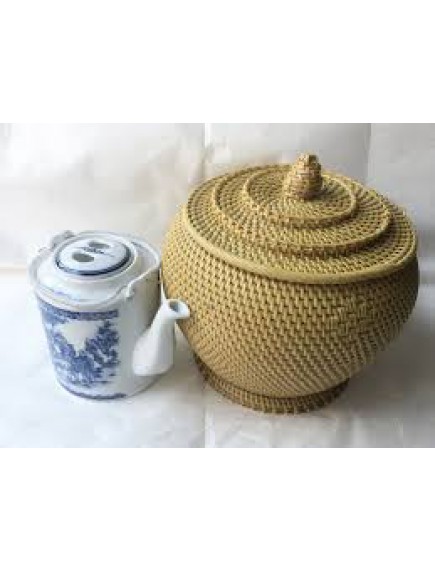 Bình trà mây - giỏ mây đan ủ trà